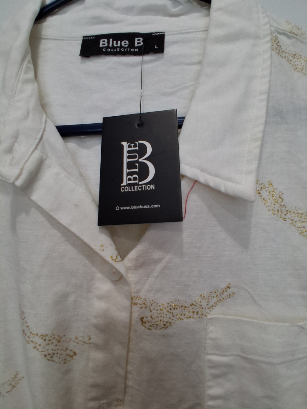 Men’s White Shirt with Gold Print
